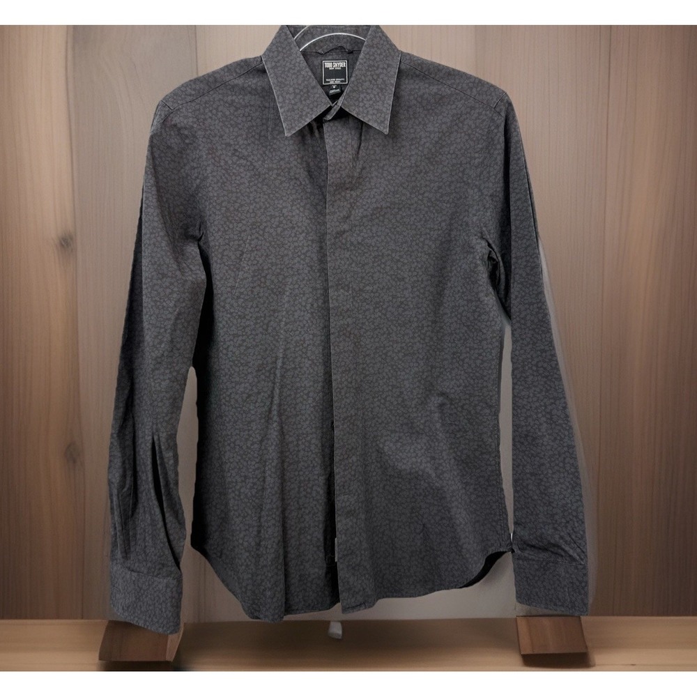 Todd Snyder Mens S Micro-Pattern Button Shirt Black Lightweight‎ 100% Cotton